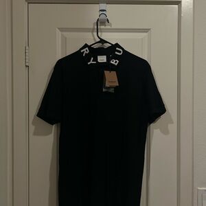Burberry Ryland Block Collar Writing Polo